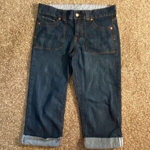 Faded Glory Cuffed Cotton Denim Capri Women Jeans Size 8